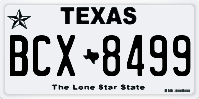 TX license plate BCX8499