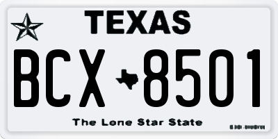 TX license plate BCX8501
