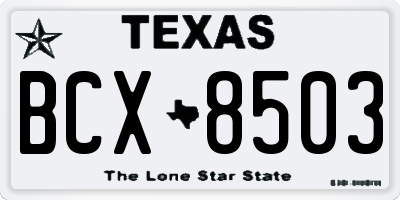 TX license plate BCX8503