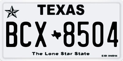 TX license plate BCX8504