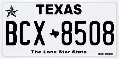 TX license plate BCX8508