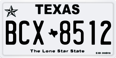 TX license plate BCX8512