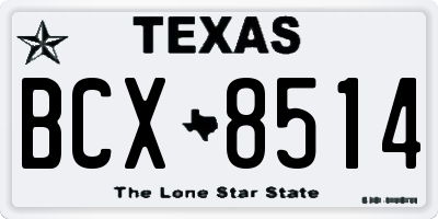 TX license plate BCX8514