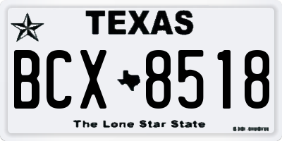 TX license plate BCX8518