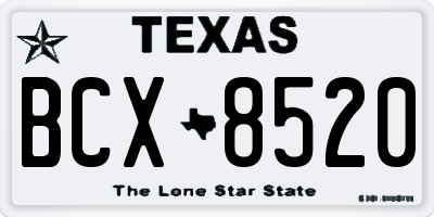 TX license plate BCX8520