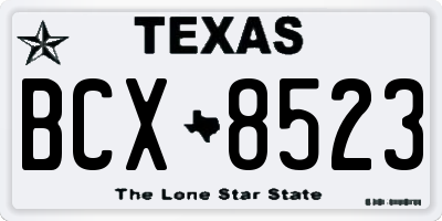 TX license plate BCX8523