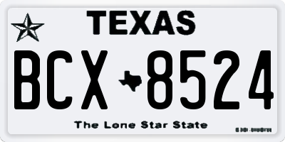 TX license plate BCX8524