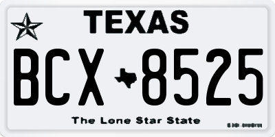 TX license plate BCX8525