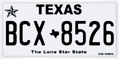 TX license plate BCX8526