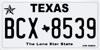 TX license plate BCX8539