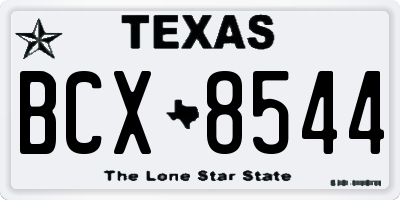 TX license plate BCX8544