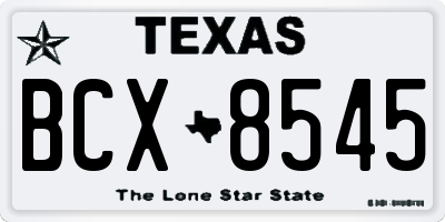 TX license plate BCX8545