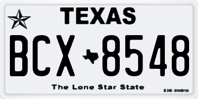 TX license plate BCX8548