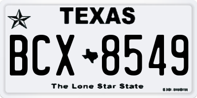 TX license plate BCX8549