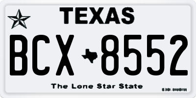 TX license plate BCX8552
