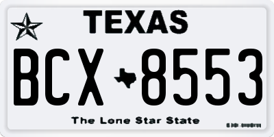 TX license plate BCX8553