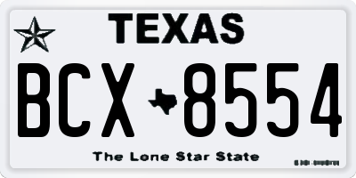 TX license plate BCX8554