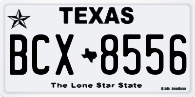 TX license plate BCX8556