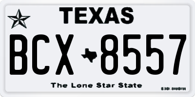 TX license plate BCX8557