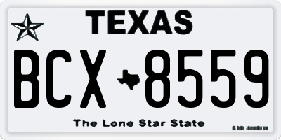 TX license plate BCX8559