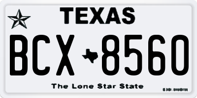 TX license plate BCX8560