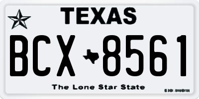 TX license plate BCX8561