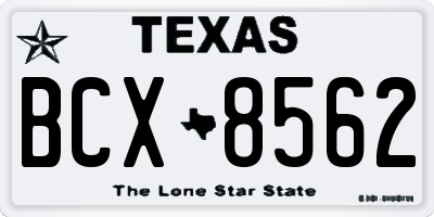 TX license plate BCX8562
