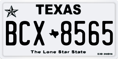 TX license plate BCX8565