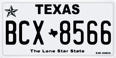 TX license plate BCX8566