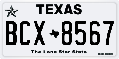 TX license plate BCX8567