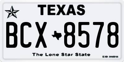 TX license plate BCX8578