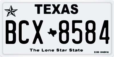 TX license plate BCX8584