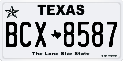 TX license plate BCX8587