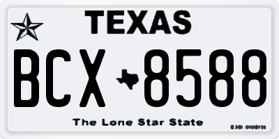 TX license plate BCX8588