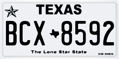 TX license plate BCX8592