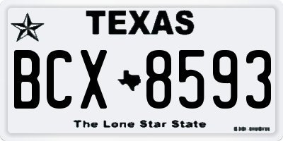 TX license plate BCX8593