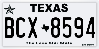 TX license plate BCX8594
