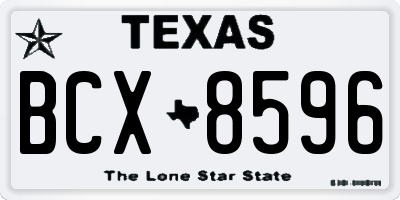 TX license plate BCX8596