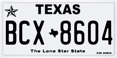 TX license plate BCX8604