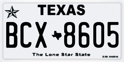 TX license plate BCX8605