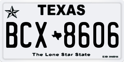 TX license plate BCX8606
