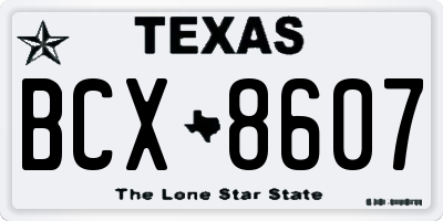 TX license plate BCX8607