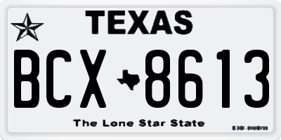 TX license plate BCX8613