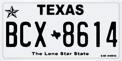 TX license plate BCX8614
