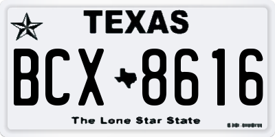 TX license plate BCX8616
