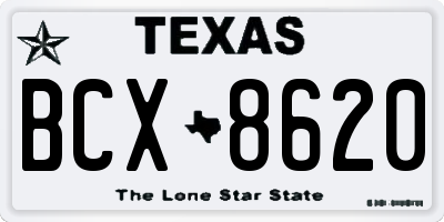 TX license plate BCX8620