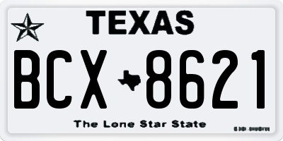 TX license plate BCX8621
