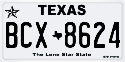 TX license plate BCX8624