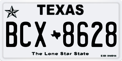 TX license plate BCX8628