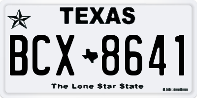 TX license plate BCX8641